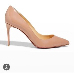 Christian Louboutin Pigalle Follies 85 Women's Patent Nude Pumps Preloved